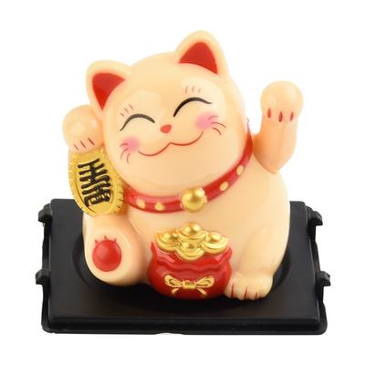 Lucky Cat Ornament Vehicle 1pcs Accessories Automatic Waving Cartoon