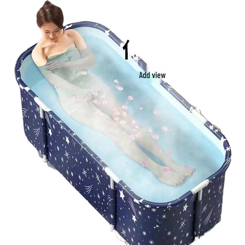 Rectangular Folding Bathtub for Adults and Children - No Installation Required, Full Body Thickened Design.