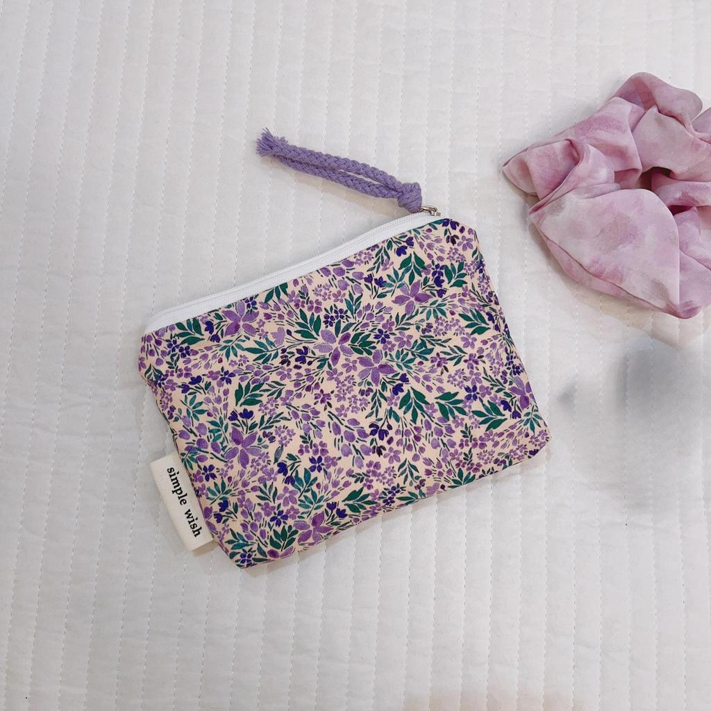 Mini-Baumwoll-Blumen-Organizer-Taschen für Damen, kleine Stoff-Kosmetik-Make-up-Tasche, kleine Geldbörse, Münzfach, Kinder-Kosmetiketui