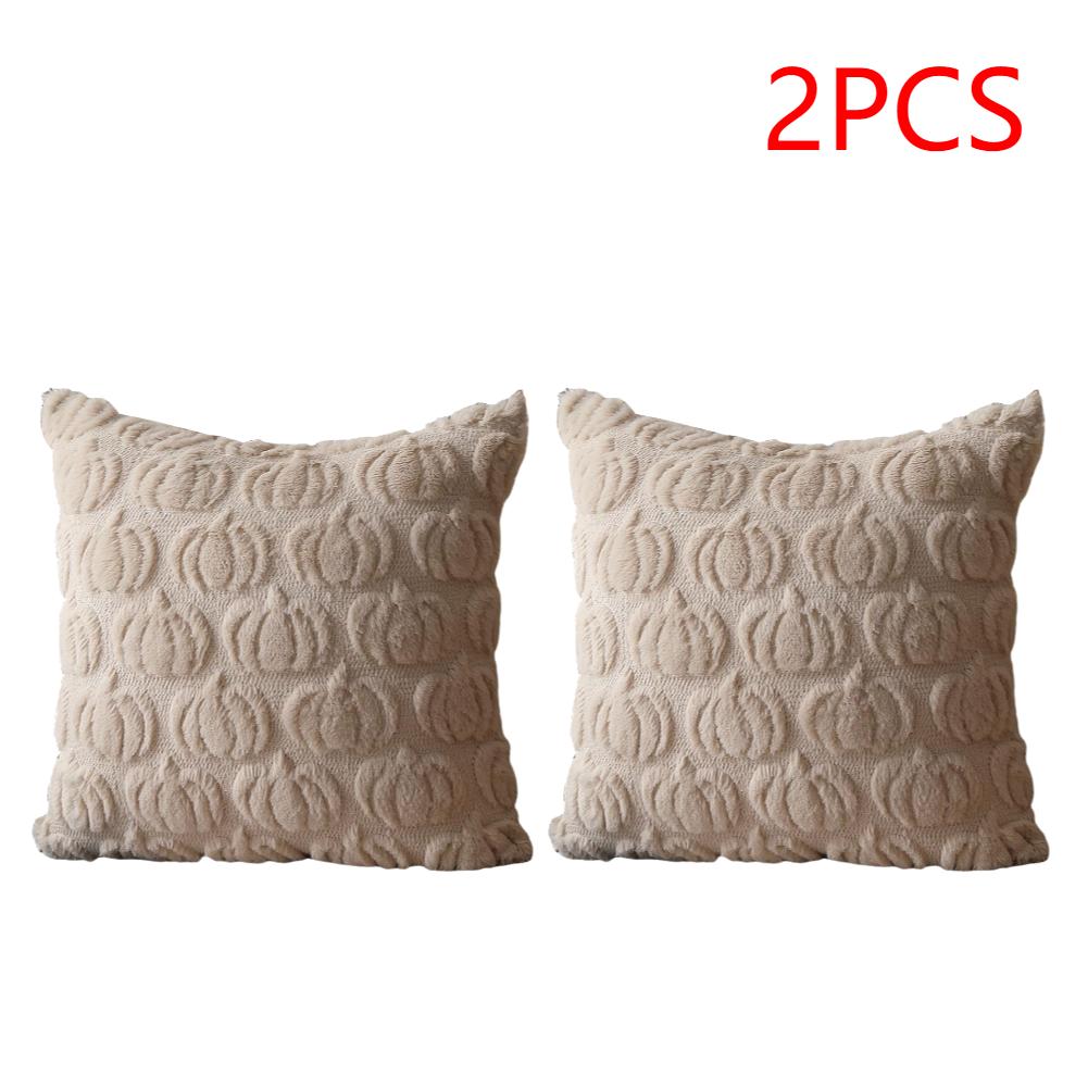 1-4PCS Halloween Ghost Pumpkin Pillowcase Washable Soft Pillow Case  Faux Fur Pillowcase for Festive Home Accent Bedroom Home De