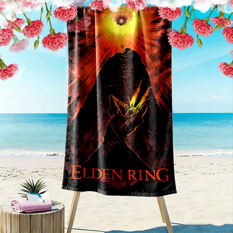 Elden Ring Print Beach Towel, Large Soft Quick Dry Towel for Beach Camping Swimming