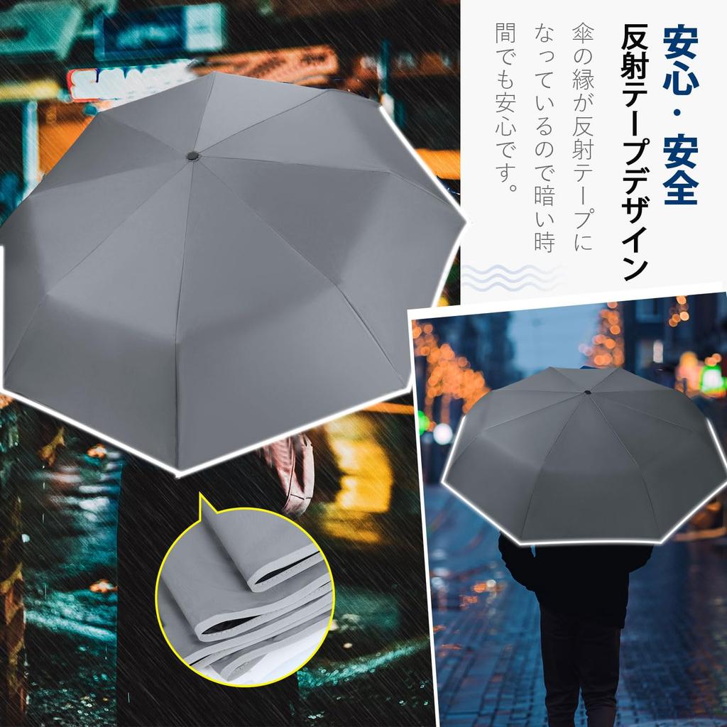 MOTIFUN Folding Automatic Large Size Super 8 Suitable for Sun and Folding Umbrella for Heavy Rainy Typhoon UV Reflective Durable Folding Umbrella for