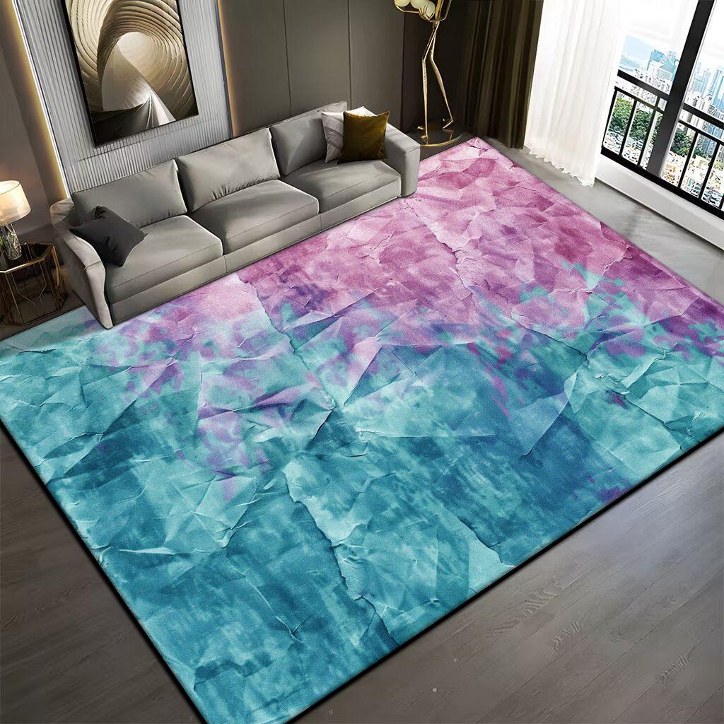 Moderne Schwarz Grau Große Wohnzimmerteppiche Abstrakte Dekoration Sofaseite Rutschfester Teppich Schlafzimmer Bettseite Waschbare Weiche Bodenmatte