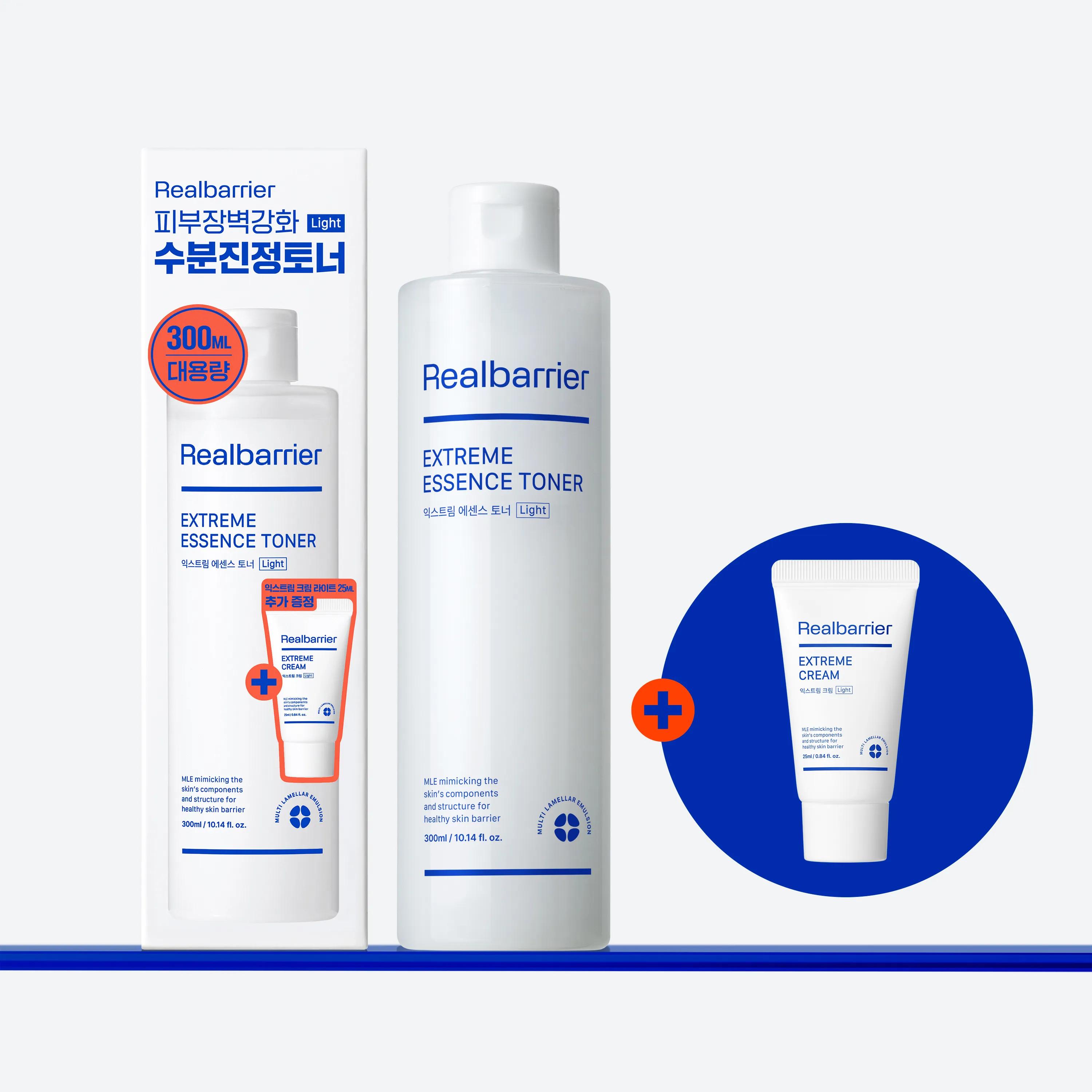 Легкий тоник Real Barrier Extreme Essence, 300 мл, специальный набор (+Легкий крем 25мл)