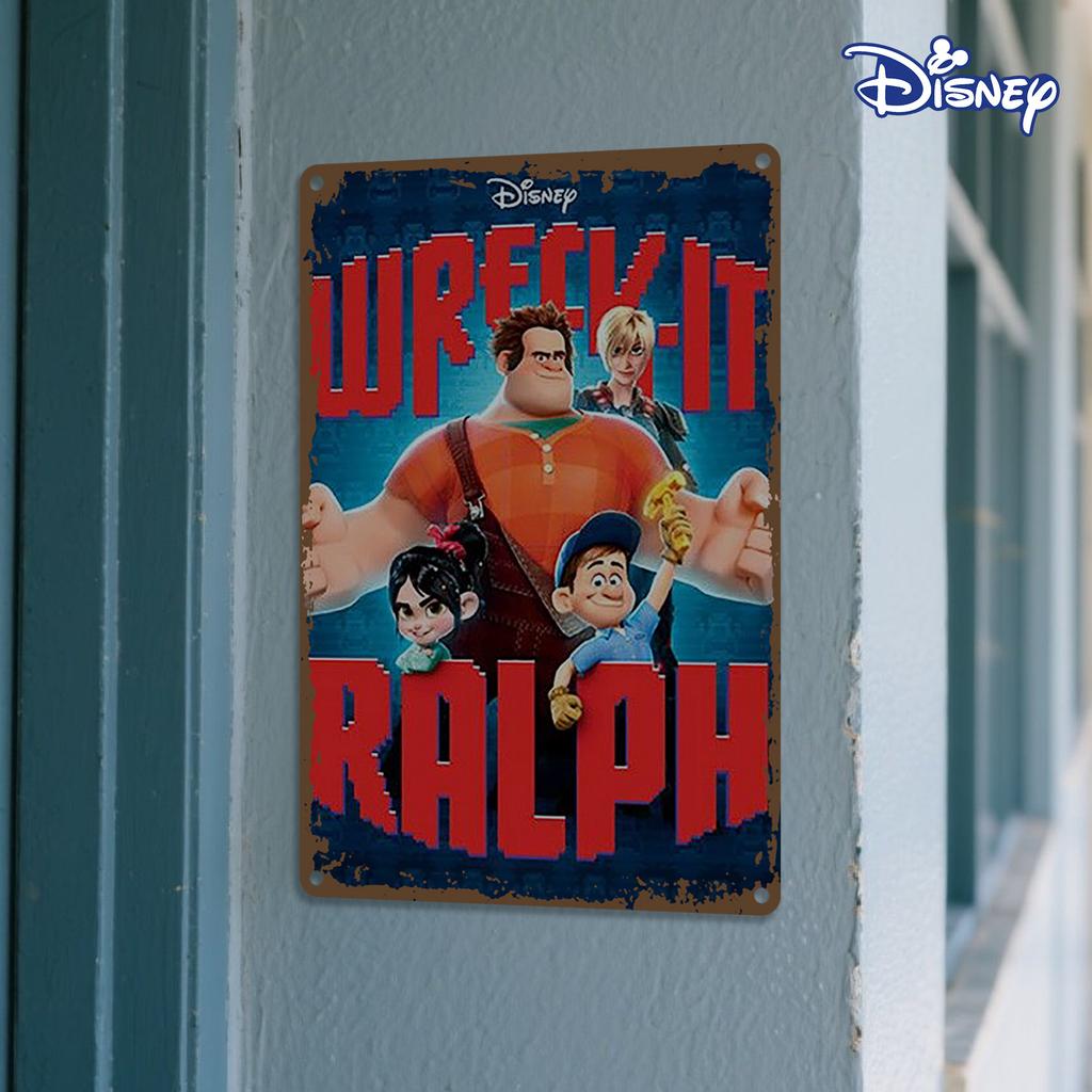 1pc Disney Wreck-It Ralph Metal Tin Sign - 20.32x30.48 Cm Colorful Movie Art, Durable Iron Wall Decor for Home, Holiday, Game Ro