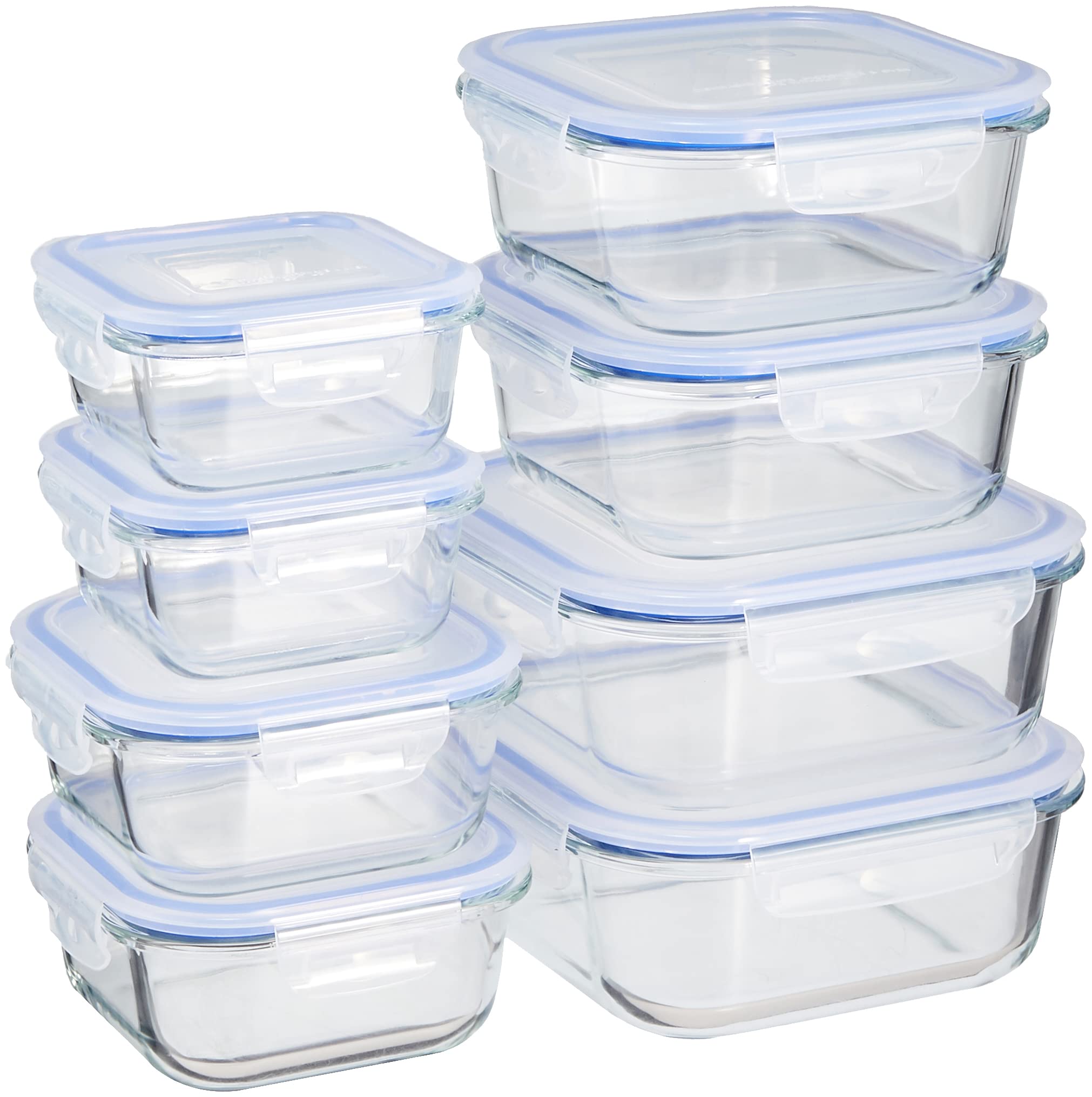 

Wahei Freiz Microwave and Oven Safe Glass 300ml x 510ml x 800ml x and 1100ml x Resh Heat-Resistant Containers, 2, 2, 2, 2, ME-7403