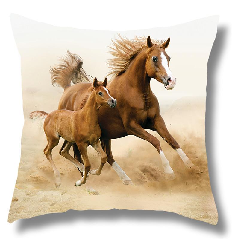 45x45cm Running Horse Print Pattern Cushion Cover Home Living Room Sofa Car Decoration Throw Pillow