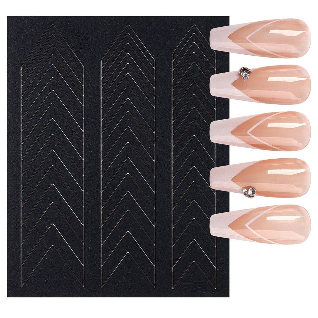 French Nail Sticker Schmetterling Herz Stern Design Klebefolie Slider Decals Nail Art Sticker Maniküre Dekorationen