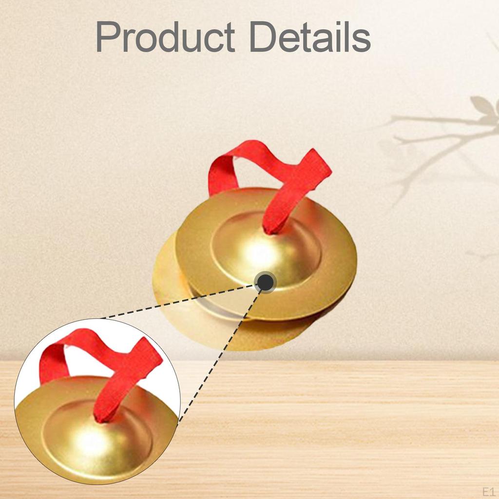 1 Pair Hand Cymbals Finger Alloy Sturdy Percussion Instrument Musical for
