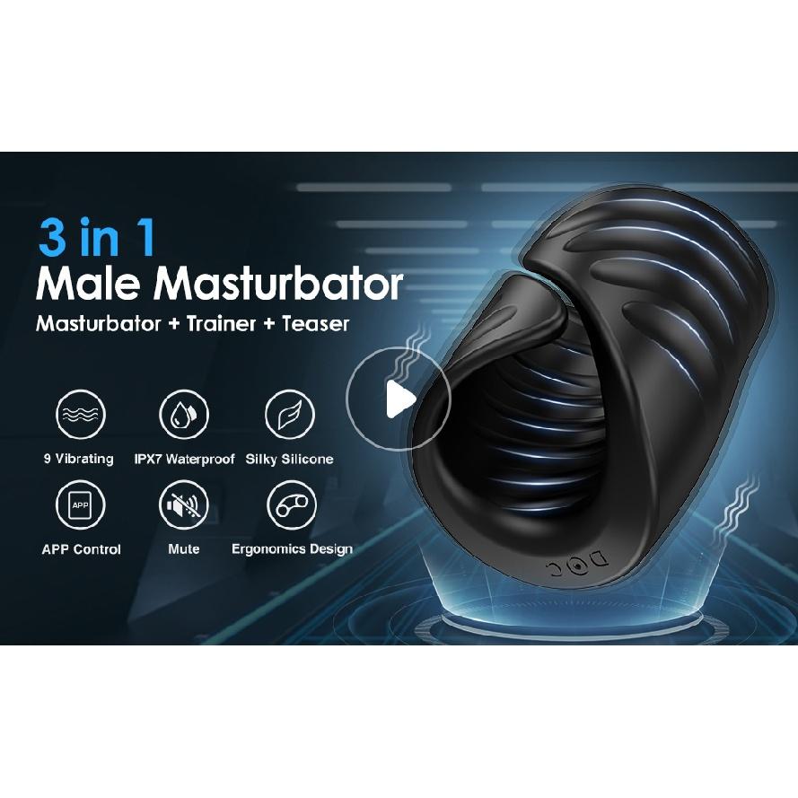 HESEKS Penis Training Vibrator with APP Control Male Masturbator Sex Toys Glans Trainer Cock Ring For