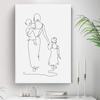Mother and Daughters Son Art Line Drawing Posters Abstract Minimalist Wall Art Canvas Print Painting Moder Decorative Pictures