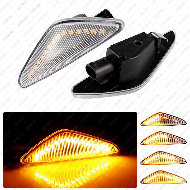 

2PCS Dynamic LED Side Marker Turn Signal Light For BMW X3 F25 2011-2017 X5 E70 2007-2013 X6 E71 E72 2008-2014 Smoke Lens Amber