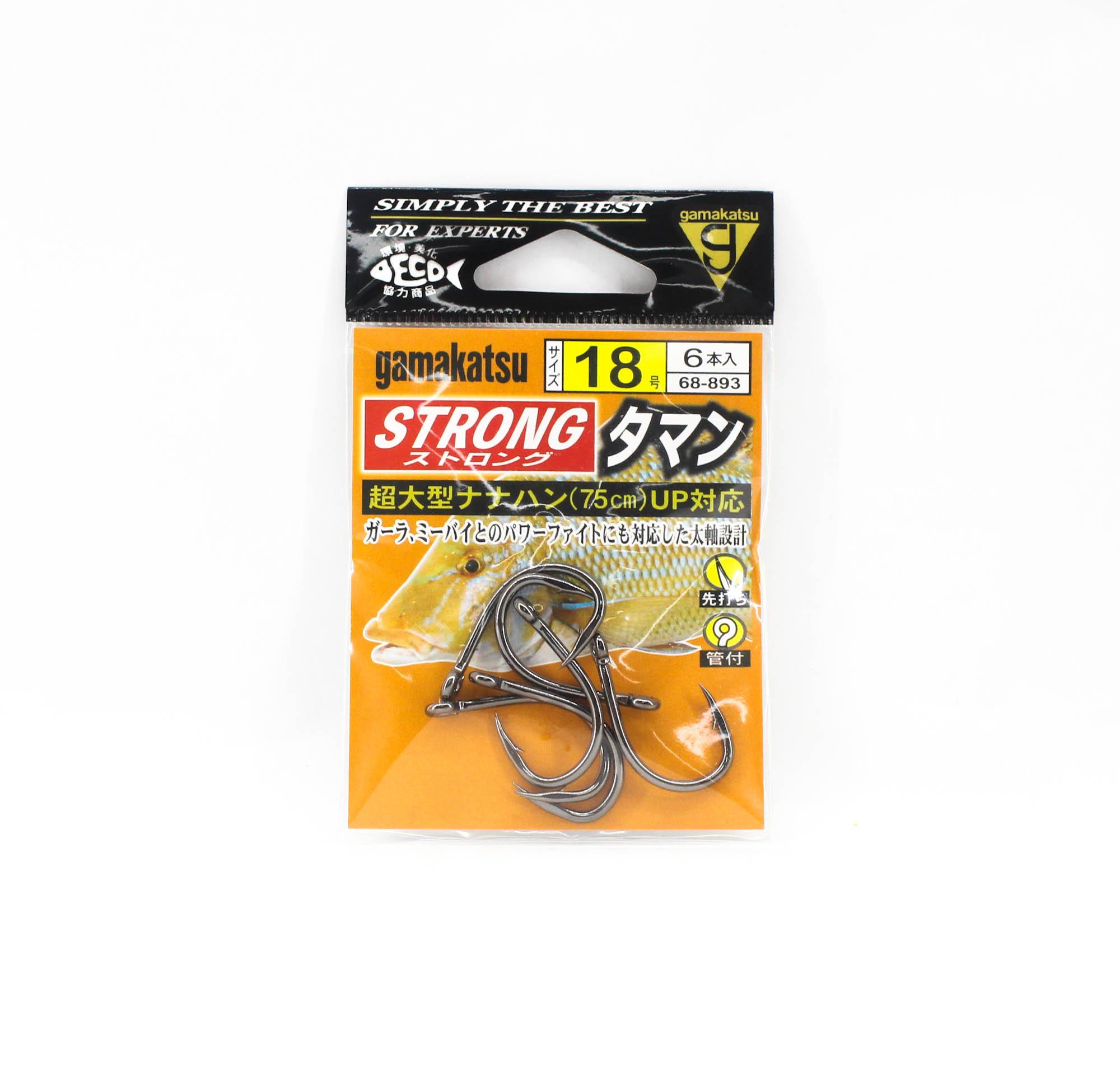 Gamakatsu 68893 Bara Taman Strong Hook NSB Size 18, 6 Per Pack (9032)