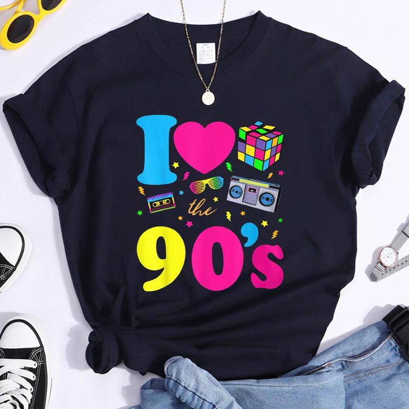 Women's Fashion 90's T-Shirt Summer Casual Classic 90's Shirt Loose Women's T-Shirt Tops