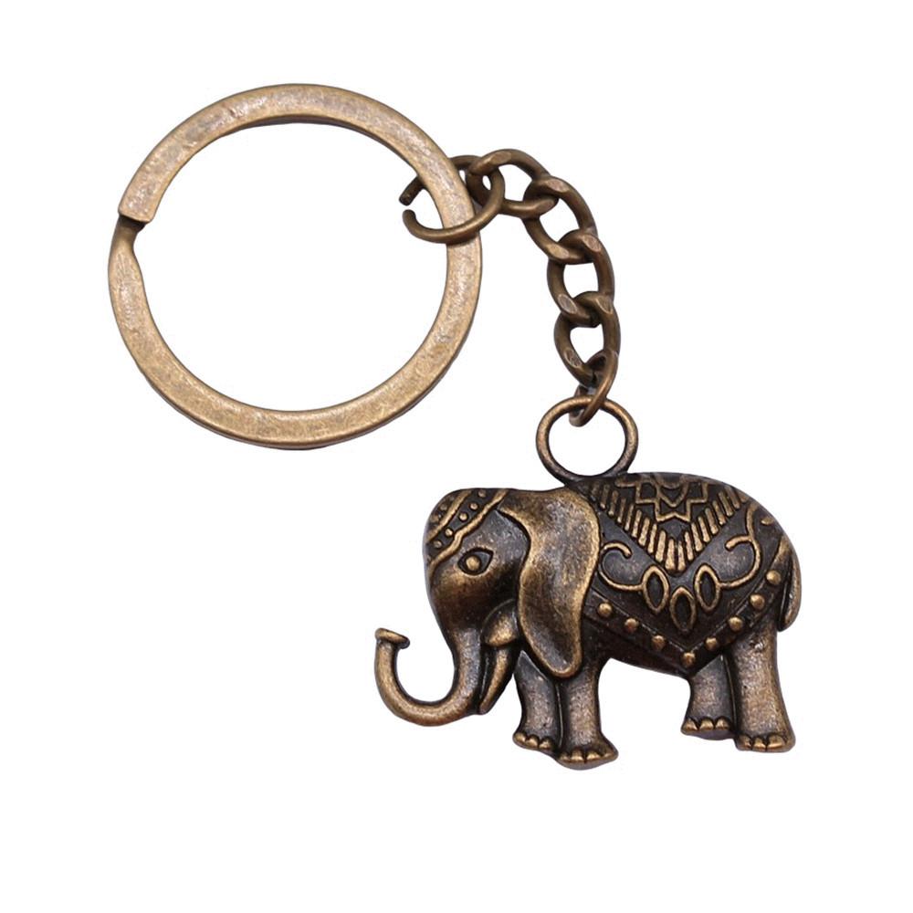Pendants Elephant Charm Keychain Animal Theme Key Ring 28mm