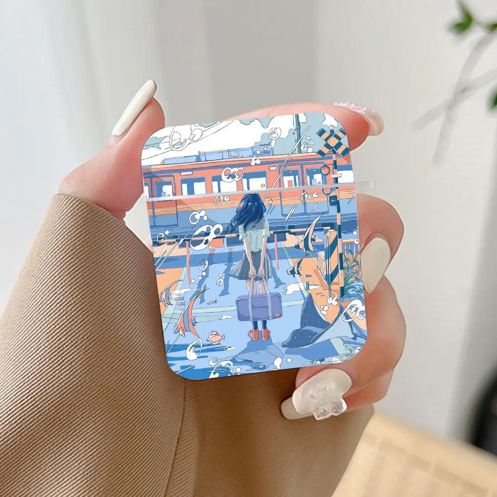 Japanese Anime Landscape Earphone Case for Airpods 4th 3rd Pro 3 2 Shockproof Cover for Airpod 2 3 1 Protective Accessorie Shell