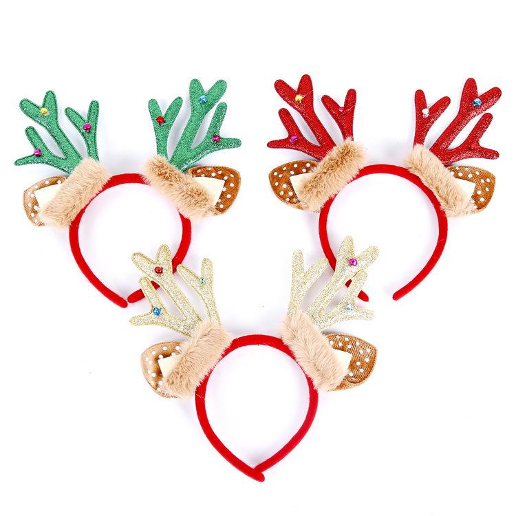 Christmas Antler Headband with Bells for Adults & Children – Festive Holiday Party Accessory