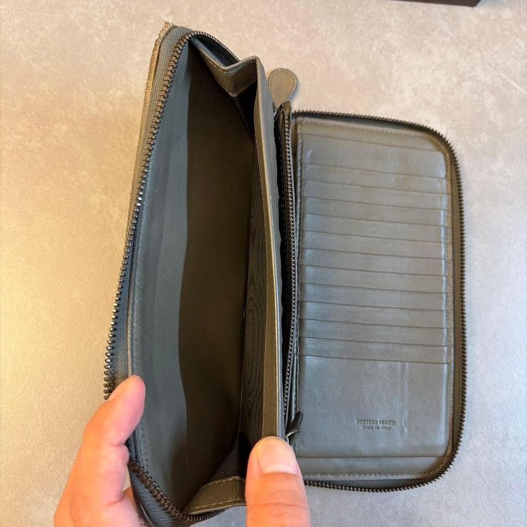 Used BOTTEGA VENETA Intrecciato Long Wallet Round Zipper
