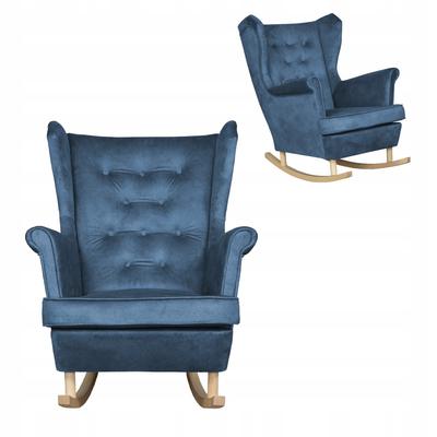 Diana Rocking Chair, Scandinavian,, Jeans, Clear Coating