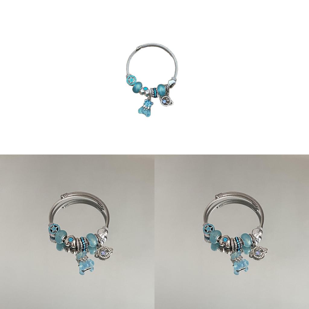 Bear Charm Bracelet With Electroplated Finish For Fashionable Women