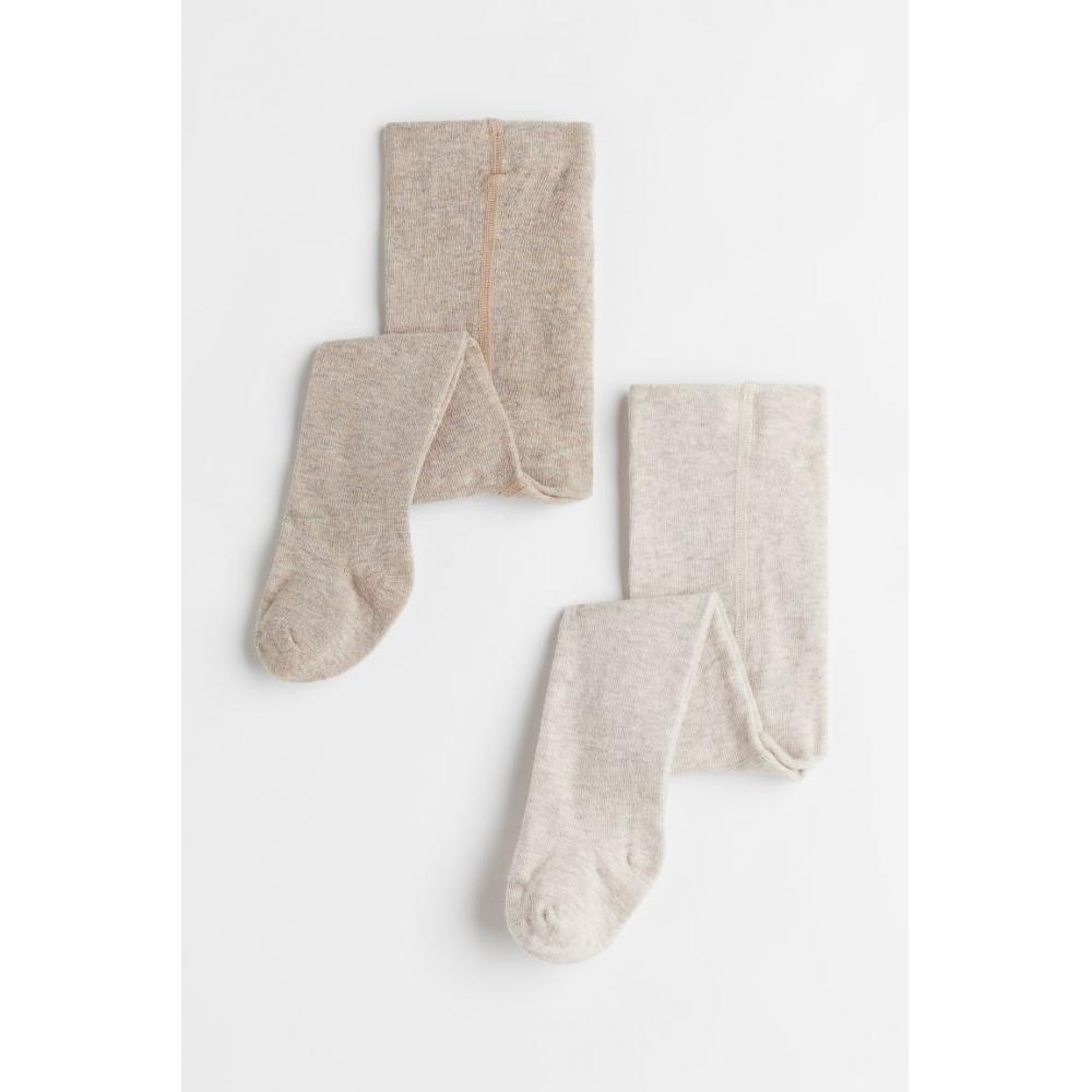 

H M Tights 2 Piece Set Beige Melange