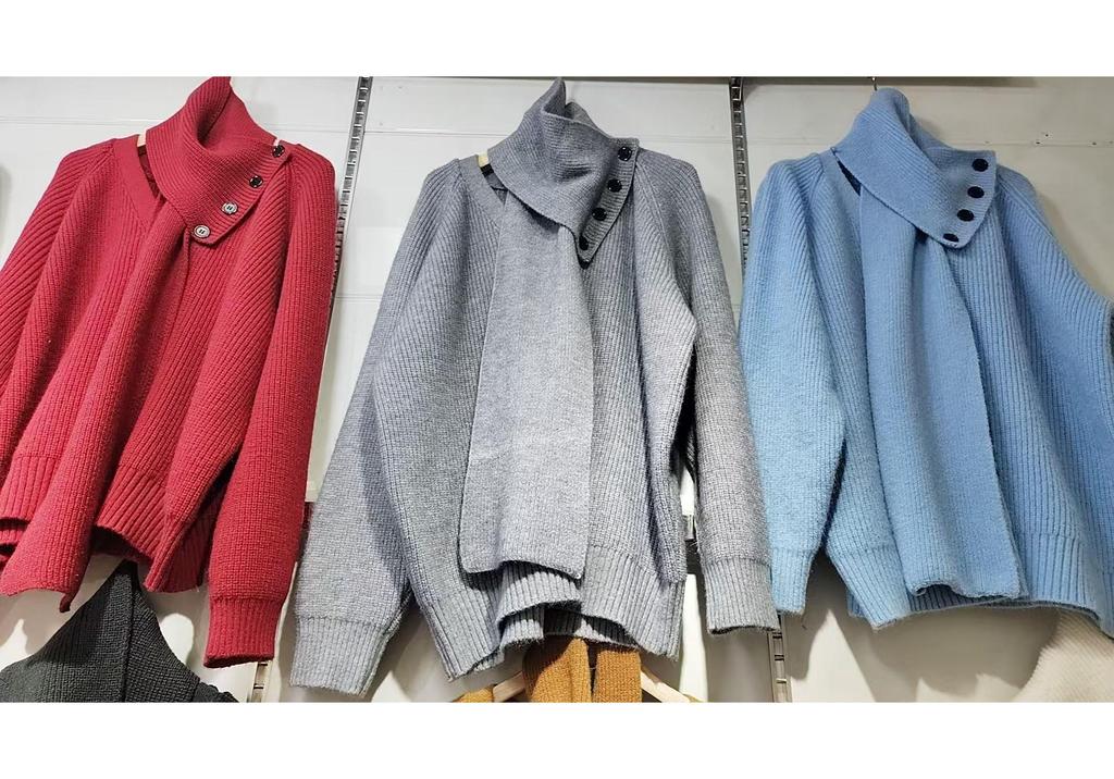Women's Korean Style Detachable Neck Warmer Sweater: Trendy Winter Knitwear Design