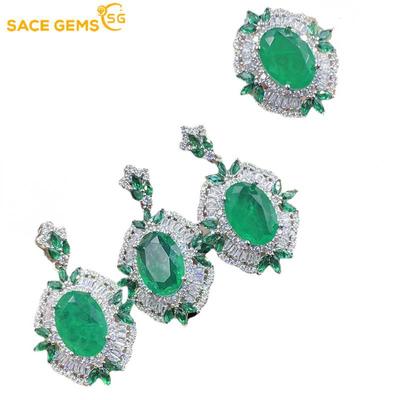 Classic Copper Alloy Zircon Ring Earrings Pendant Necklace Jewelry Sets Wedding Party Gifts