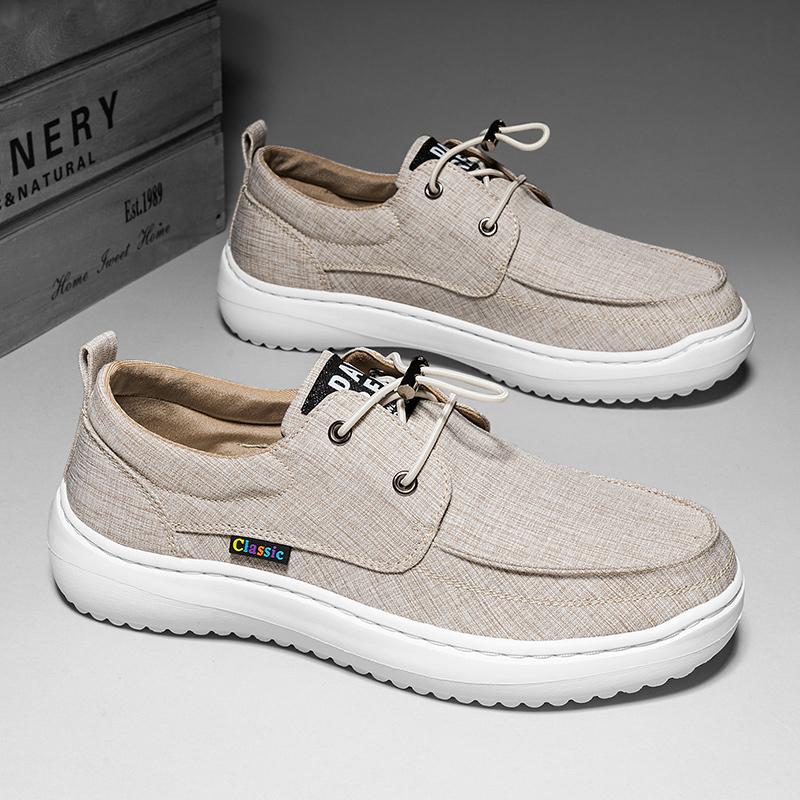 Fashion Men Casual Canvas Shoes Non-Slip Leisure Walk Mens Loafers New Arrival Male Vulcanized Shoes Driving Sneakers Walking Footwear