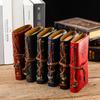 Retro A7 Cowhide Leather Loose-Leaf Planner with Creative Binding and Strap
