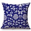 Traditional Delft Navy Blue Toile Floral Pattern Elegant Royal Luxury Home Decoration Cotton Linen Sofa Pillowcase Cushion Cover