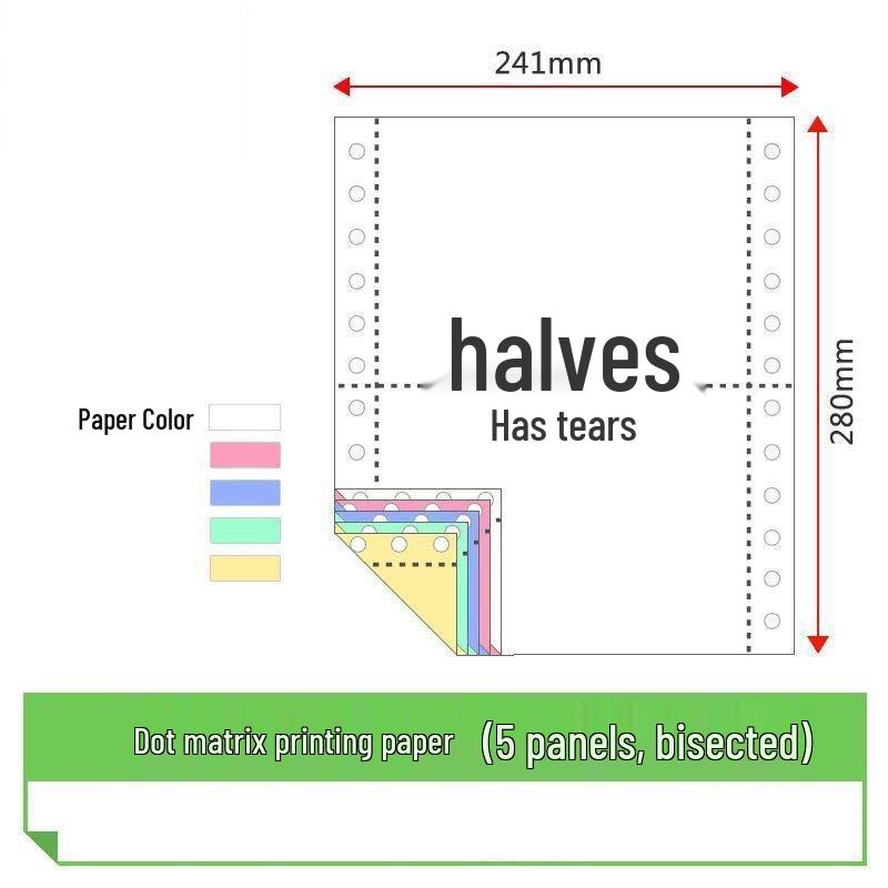 Multi-Part Dot Matrix Printer Paper: Single to Five-Part for Receipts & Delivery Notes.