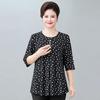 Summer Women Loose Short Sleeve Print Blouse Round Neck Plus Size Tshirt