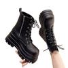 Spring and Autumn Women's Boots with Zip Ties Thick Soled Round Toe Short Boots Fashionable Ankle Boots Women's Shoes plus size