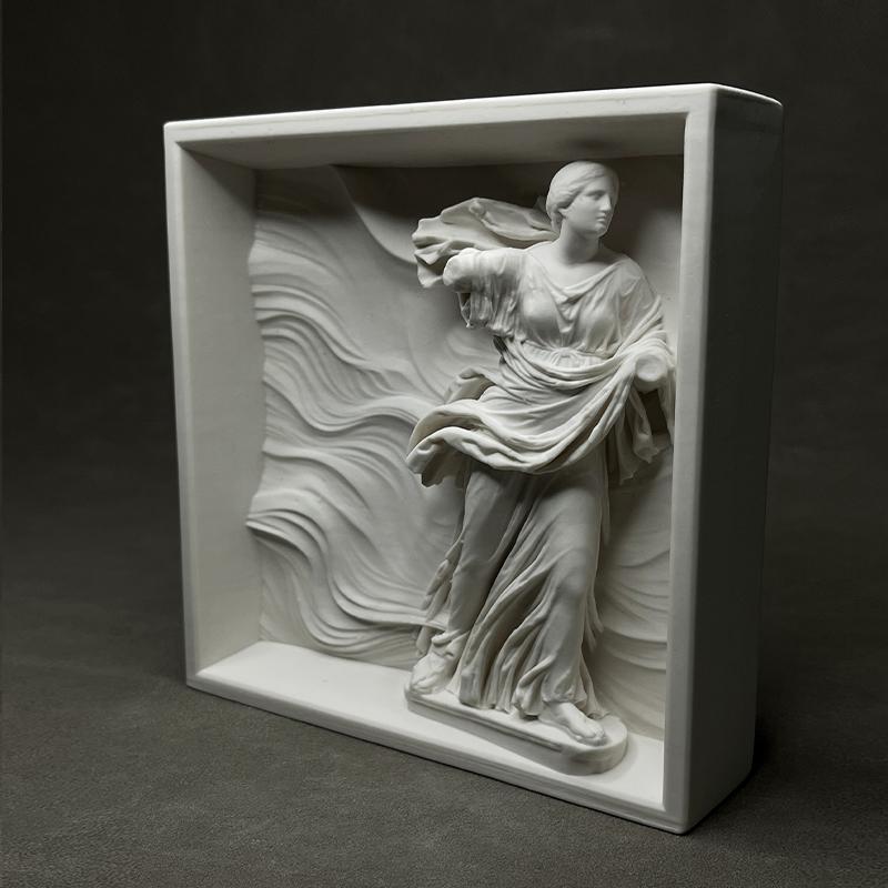 Goddess of Wind Plaster Statue Crafts Desk Decoration Ornaments Creative Goddess Characters Sculpture Room Aesthetic Decor