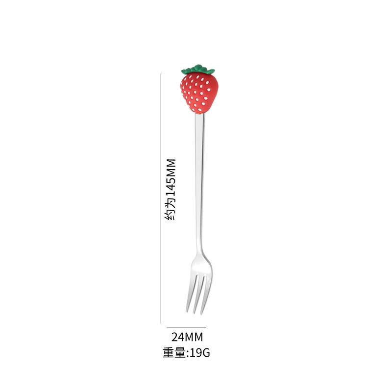 Fruit Doll Stainless Steel Spoon and Fork Christmas Coffee Dessert Spoon and Fork Gift Set Fruit Watermelon Spoon and Fork Box