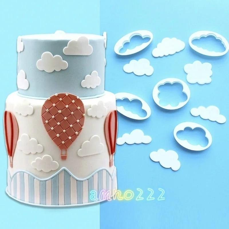5 Stück/Set Backen Kuchenform Wolke Kunststoff Fondant Ausstecher Kuchenform Fondant Kuchen DIY Form Dekorationswerkzeuge