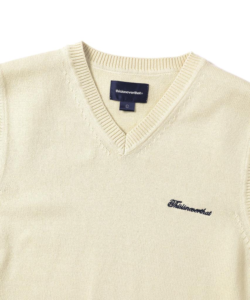 Thisisneverthat Script Logo Knit Vest Ivory