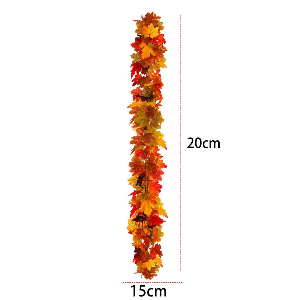 Fall Maple Leaf Garland Multi-Purpose Artificial Autumn Foliage Garland Thanksgiving Door Wreath for Fireplace Party Christmas