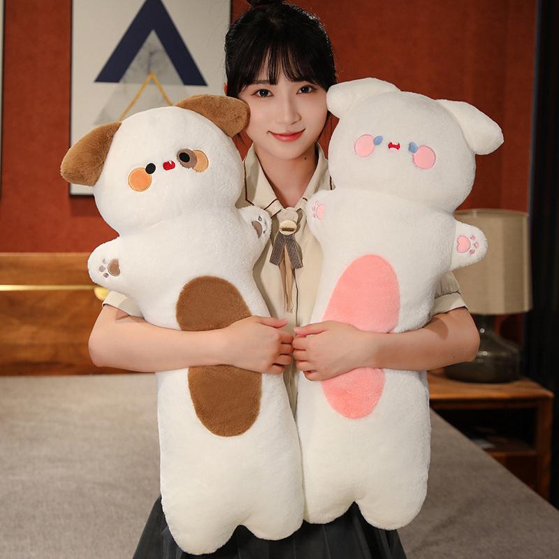 Cute And Charming Puppy Dog Doll Plush Toy Extended Gentle Fluffy Doggy Cartoon Animal Like Real Home Decor Support Pillow Chirstmas Gifts