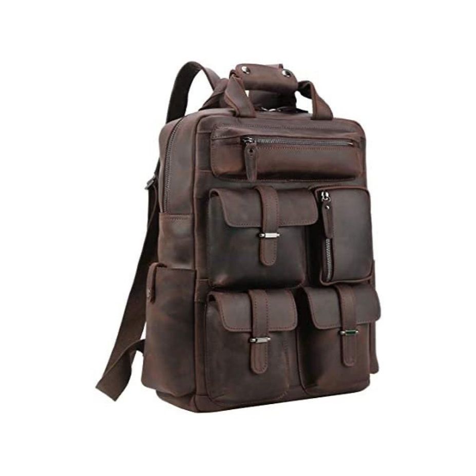

Кожаный рюкзак для ноутбука, Мужская сумка для ноутбука из кожи, Мужской рюкзак для ноутбука, Кожаный рюкзак, Коричневая кожаная сумка, Школьный рюкзак, Большой рюкзак 18 x 13 x 5 in коричневый