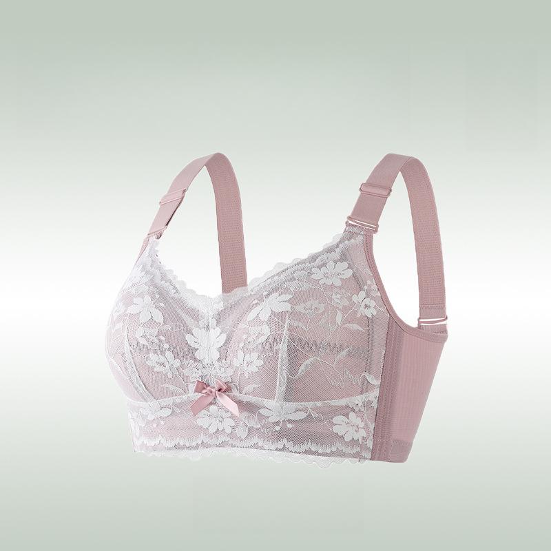 

Женское нижнее белье, тонкий регулируемый бюстгальтер большого размера с полной чашкой, бюстгальтер для втягивания груди, бюстгальтер против провисания, бюстгальтер пуш-ап 46/105D розовый