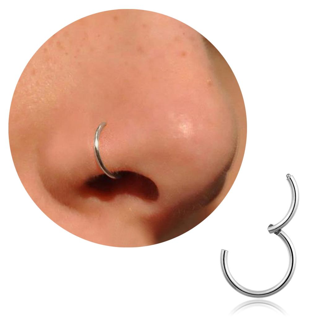 18G 316L Surgical Steel Nose Ring Hoop, Cartilage Hoop Earrings for Women Men Piercing Jewelry 6mm/8mm/10mm/12mm