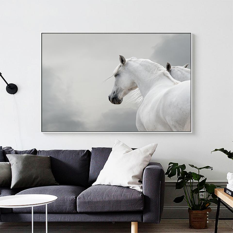 Bílý kůň 5D DIY diamantová malba kamínky umělecký obrázek sada křížkové výšivky plná diamantová výšivka mozaika zvířata domácí dekorace