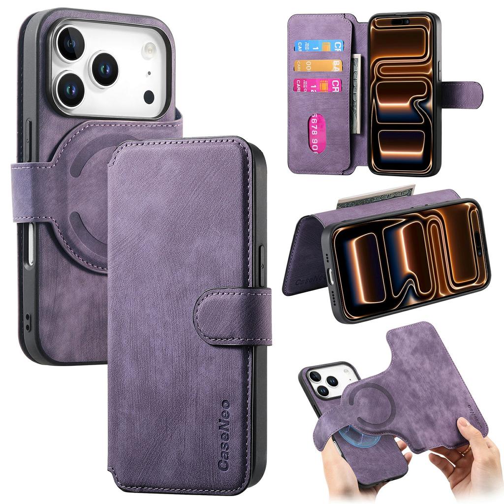 CASENEO MW-03 For iPhone 17 Pro Max Case with Detachable Wallet Leather + TPU Phone Cover