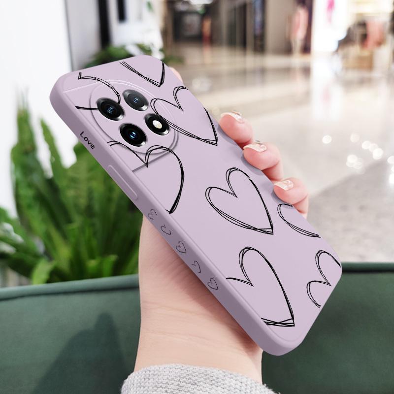 

Overlapping Love Phone Case For Oneplus 13 13R 12 12R 11 11R 10 10R 10T 9R 9RT 9 8T 8 7 7T Pro 5G Liquid Silicone Cover OnePlus 13R 5G