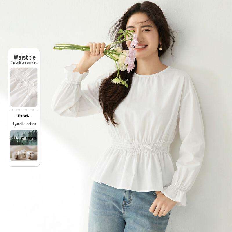 Women s French Style Long-Sleeve Commute Top S