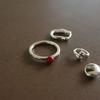 modernlike silver 925 round red ball ring