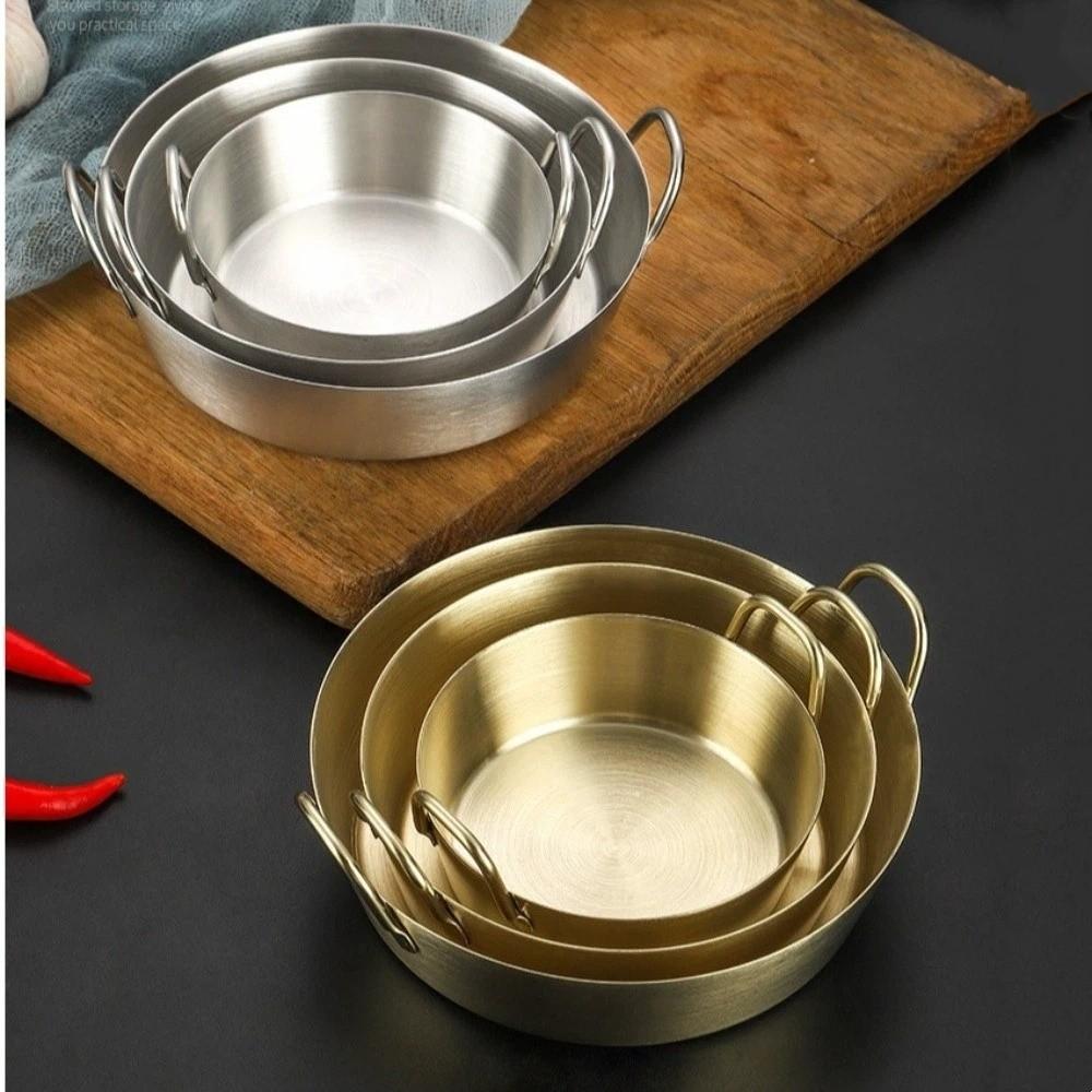 304 Stainless Steel Two-Ear Snack Dish Round Dual Handle Bowl New Sauce Dipping Bowl  Kitchen Use