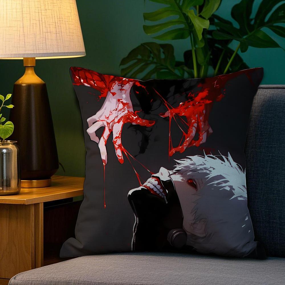 Tokyo G-Ghoul K-Kaneki Ken Pillow Case Plush Fabric Soft Double Sided Print Sofa Cushion Cover Throw Pillow Covers