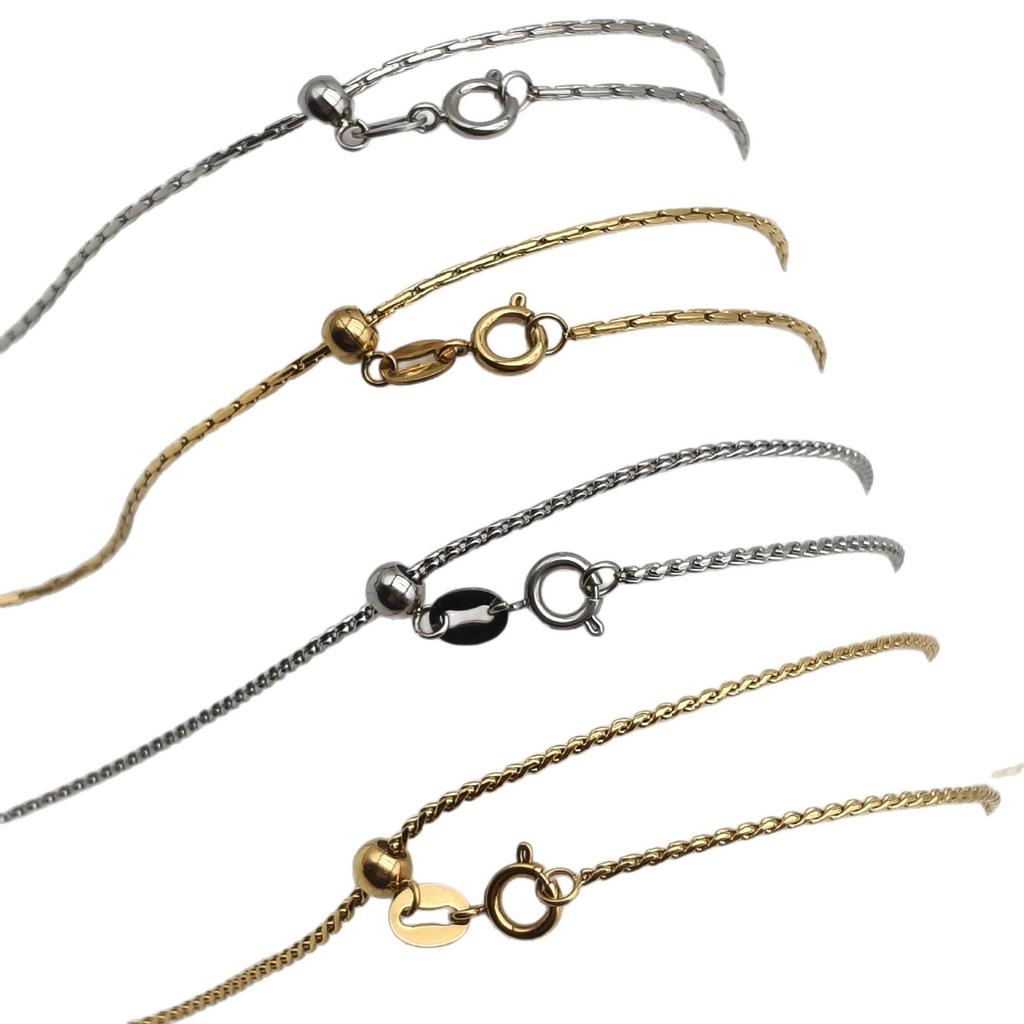 Leichter Luxus Nicht verblassender Titanstahl Nadel Universelle Kette Damen Perlen-Tragend Verstellbar Passepartout DIY Halskette Schmuck